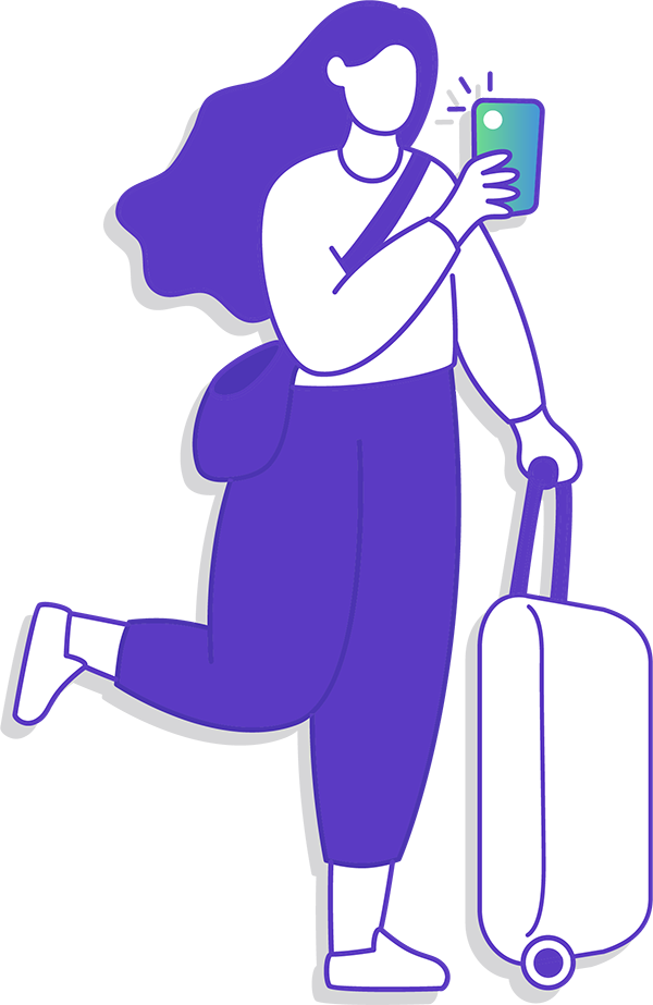 Personaje con celular